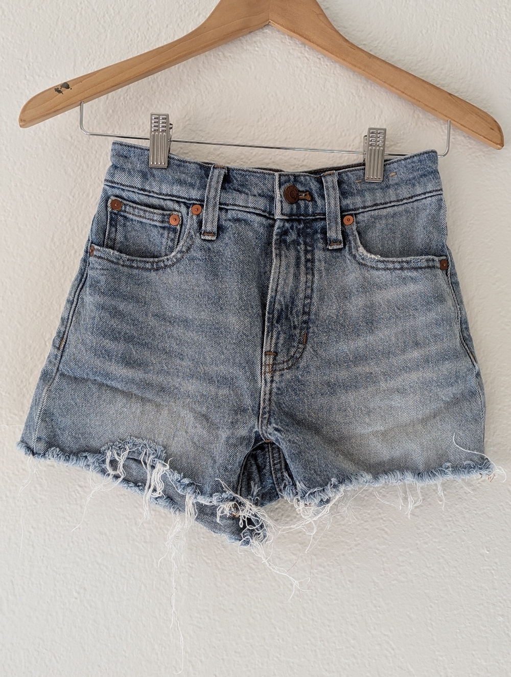 Madewell The Perfect Jean Short in Balsam Wash Blue Tencel Denim Womens Size 23